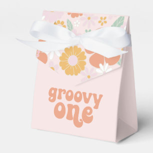 Groovy One Retro Floral first birthday Favour Box