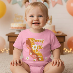 Groovy one retro vintage first birthday  baby T-Shirt
