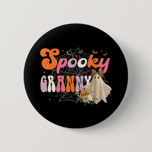 Groovy One Spooky Granny Mama Grandma Witch Mum Ha 6 Cm Round Badge