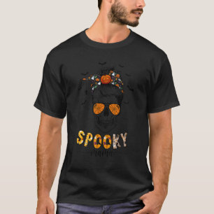 Groovy One Spooky Mama Messy Bun Women Witch Mum H T-Shirt