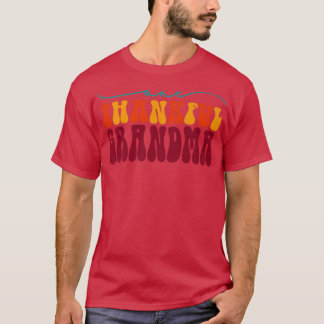 Groovy One Thankful Grandma Hello Fall Vibes Thank T-Shirt