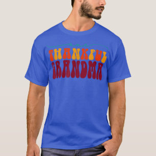 Groovy One Thankful Grandma Hello Fall Vibes Thank T-Shirt