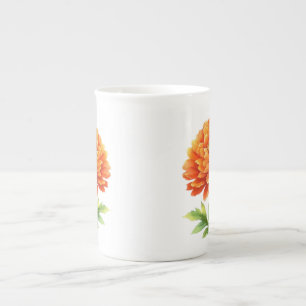 Groovy Orange Blooms Bone China Mug