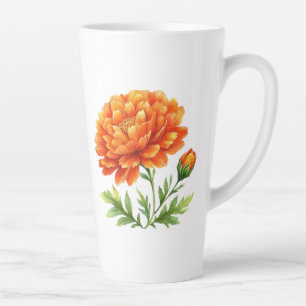 Groovy Orange Blooms Latte Mug