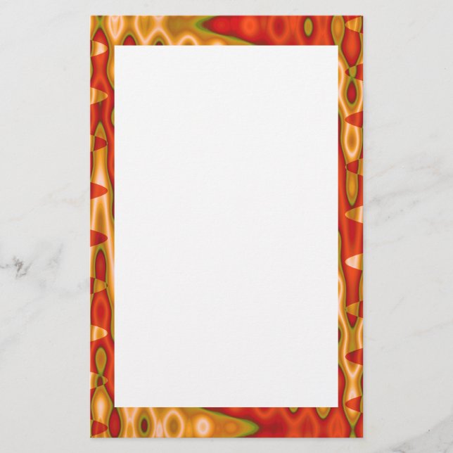 groovy orange border stationery (Front)
