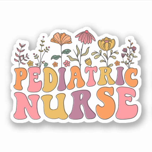 Groovy Paediatrics Nurse RN Wildflowers PEDS Nurse (Front)