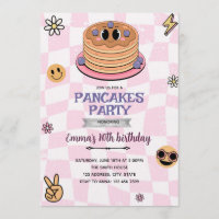 Groovy pancake party invitation