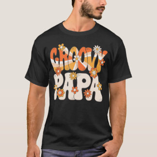 Groovy Papa 70S Hippie Theme Party 70S Men      T-Shirt
