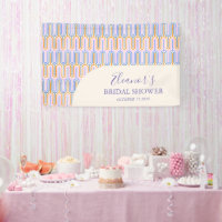 Groovy Pastel Line Periwinkle Bridal Shower Custom
