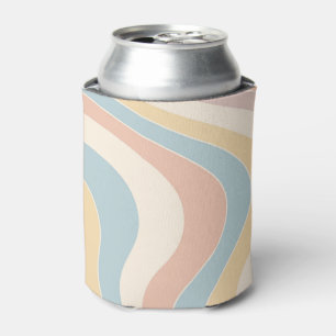 Groovy pastel retro style waves design can cooler