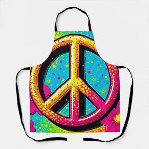 Groovy Peace Flower Power Apron