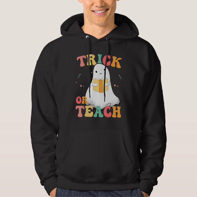 Groovy Peace Halloween Groovy Halloween Teachers Hoodie (Front)