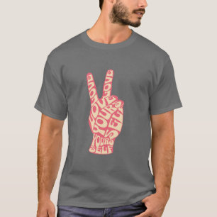 Groovy Peace Hand Love Yourself 60s Retro T-Shirt