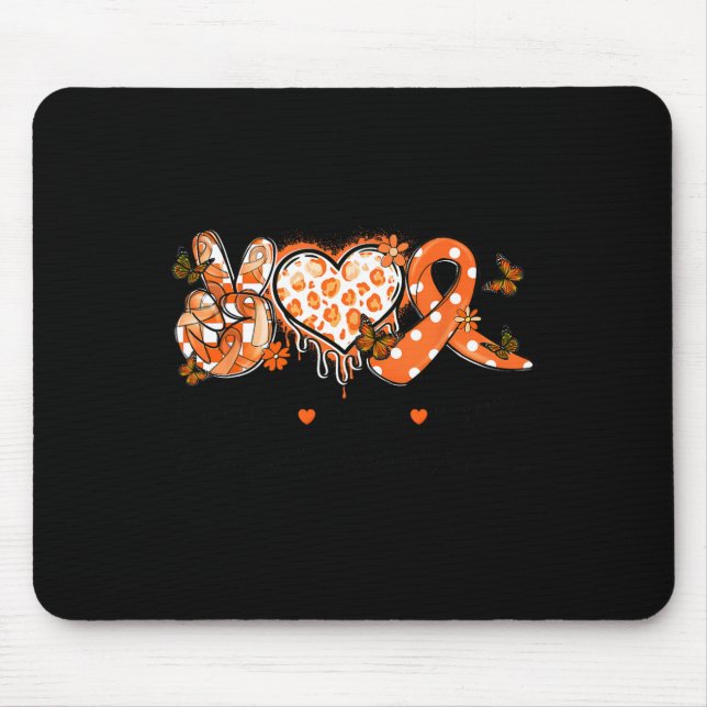 Groovy Peace Love Cure Multiple Sclerosis Awarenes Mouse Mat (Front)