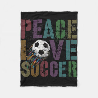 Groovy Peace Love Soccer Kickin' Ll Girls Mum Clea Fleece Blanket