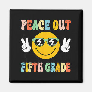 Groovy Peace Out 5th Fifth Grade Graduation Last Magnet