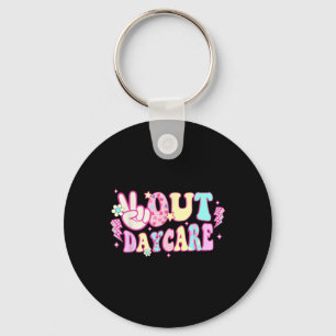 Groovy Peace Out Daycare Teacher Student Graduatio Key Ring