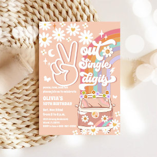 Groovy Peace Sign Birthday Invitation