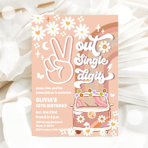 Groovy Peace Sign Birthday Invitation