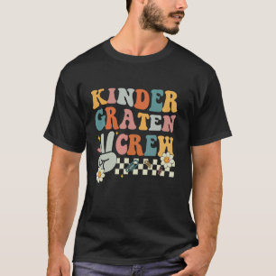 Groovy Peace Sign Kindergarten Crew Back to School T-Shirt