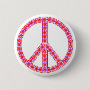 Groovy Peace Sign With Spots 6 Cm Round Badge