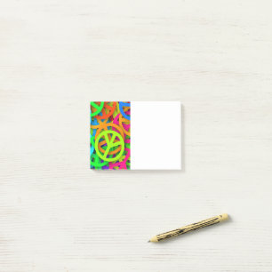 Groovy Peace Signs Rainbow Pattern Post-it Notes