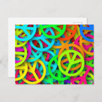 Groovy Peace Signs Rainbow Pattern