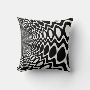 Groovy Peace Sound Waves Pattern Cushion