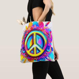 Groovy Peace Vibes Tote Bag