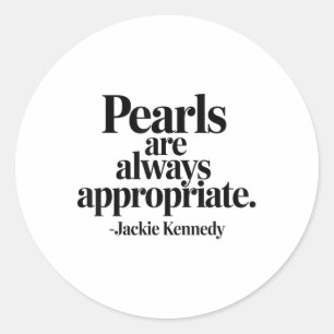 Groovy Pearls Are Always Appropriate Clic Pear Classic Round Sticker