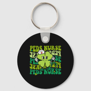Groovy Peds Nurse Funny St Patricks Day Paediatric Key Ring