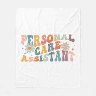 Groovy Personal Care Assistant PCA Nurse Fleece Blanket