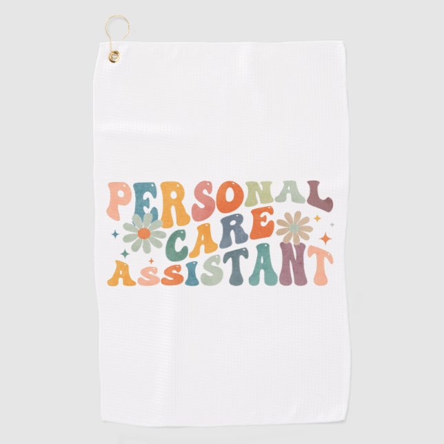 Groovy Personal Care Assistant PCA Nurse Golf Towel (Front)