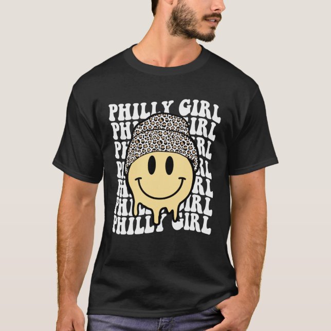 Groovy Philadelphia Girl Smile Philly Pa Pennsylva T-Shirt (Front)