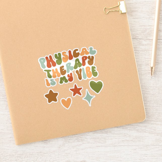 Groovy Physical Therapy Is my Vibe Sticker, PT (Notebook)