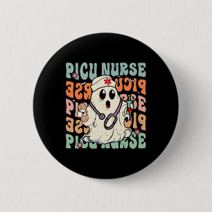Groovy PICU Nurse Halloween Costume Peds Nurse 6 Cm Round Badge