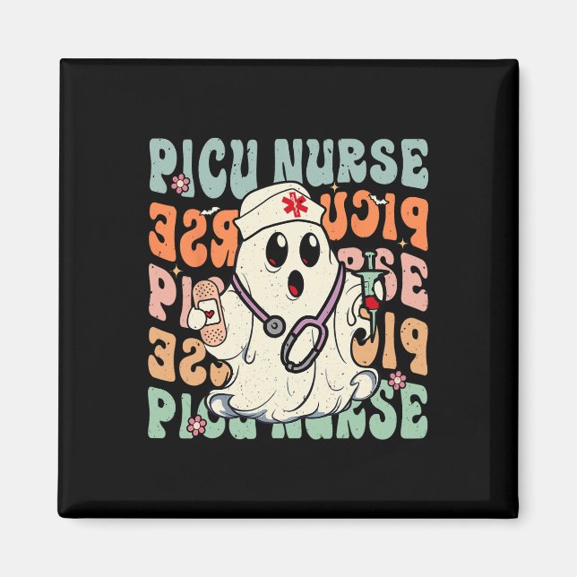 Groovy PICU Nurse Halloween Costume Peds Nurse  Magnet (Front)
