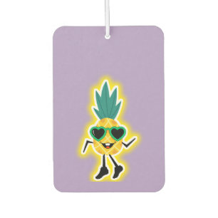 Groovy Pineapple Vibes – Cool Fruit Cartoon  Car Air Freshener