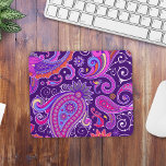 Groovy Pink and Purple Paisley Mouse Mat<br><div class="desc">Step back in time to the funky and vibrant 1970s with our "Groovy Pink and Purple Paisley" Mousepad. This is not just your ordinary mousepad; it's a retro-inspired journey into a world of colour, pattern, and nostalgia. The captivating pink and purple hues, arranged in a hypnotic paisley pattern, evoke the...</div>