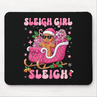 Groovy Pink Gingerbread Sleigh Coquette Bow Christ Mouse Mat