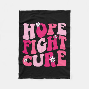 Groovy Pink Hope Fight Cure Breast Cancer Awarenes Fleece Blanket