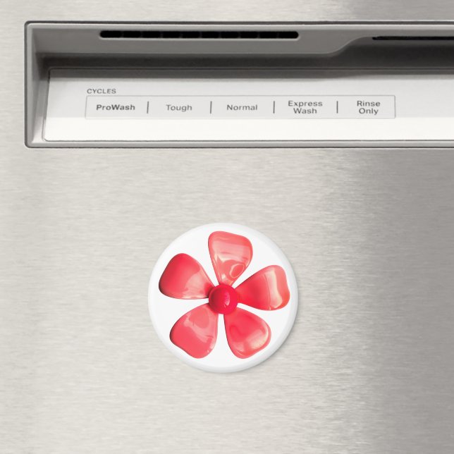 Groovy Pink MOD Hippie Daisy Flower Power Floral Magnet (In Situ (Dishwasher))