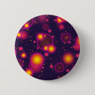 Groovy Pink Purple and Yellow Glowing Bubbles 6 Cm Round Badge