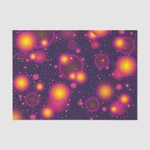Groovy Pink Purple and Yellow Glowing Bubbles Tissue Paper