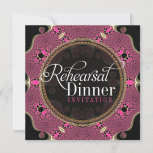 Groovy Pink Rehearsal Dinner Invitations