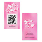 Groovy Pink Trendy Let's Connect Socials QR Code