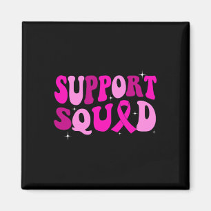 Groovy Pink Warrior Breast Cancer Awareness Suppor Magnet