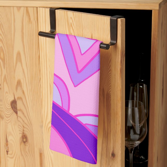 Groovy Pinks Tea Towel (Thirds Fold)