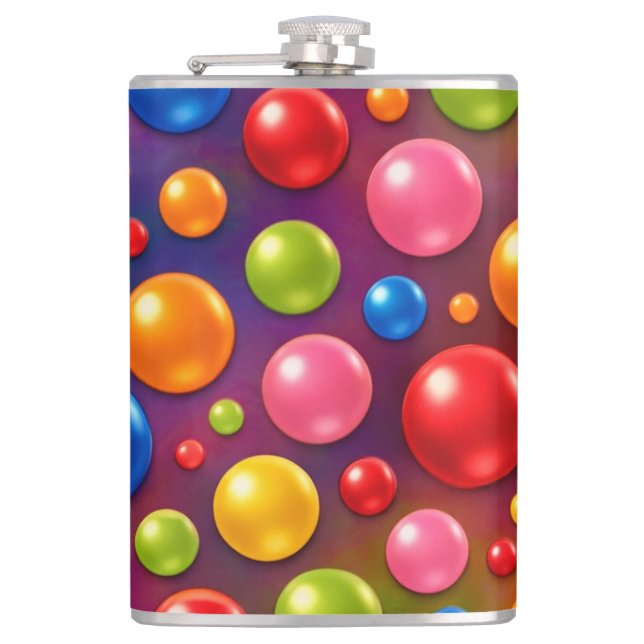 groovy polka dots  hip flask (Front)
