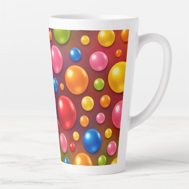 groovy polka dots  latte mug (Right)